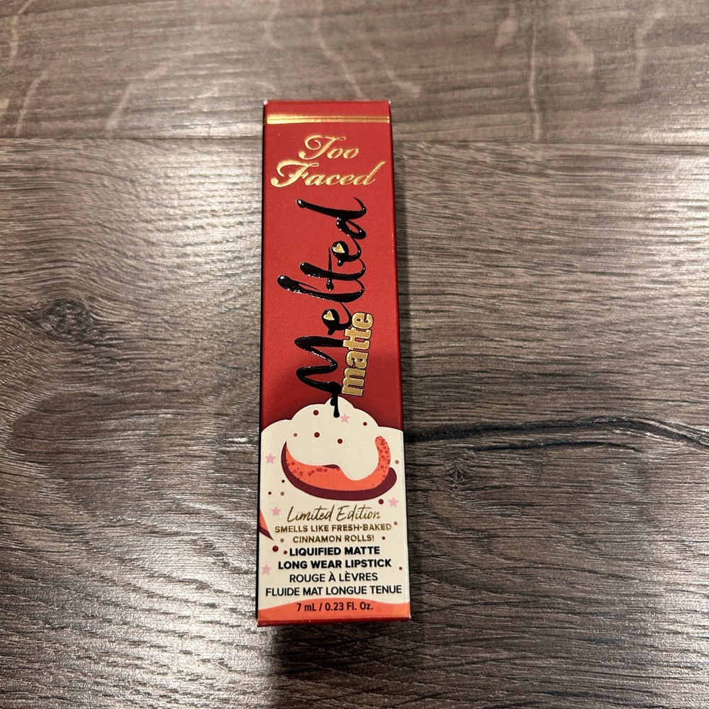 Too Faced Melted Matte liquid lipstick. Limited Edition. Color: Cinnamon Bun